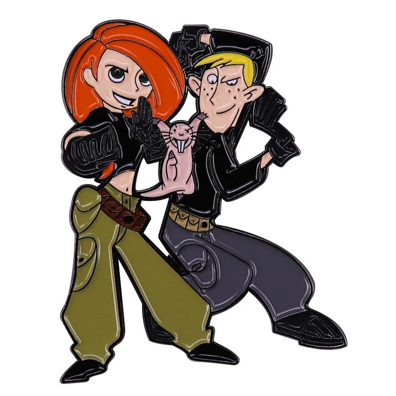 Kim Possible Enamel Pins The Nightmare Before Christmas Sally Metal Brooch Cartoon Badge Jewellery Backpack Accessory Gifts
