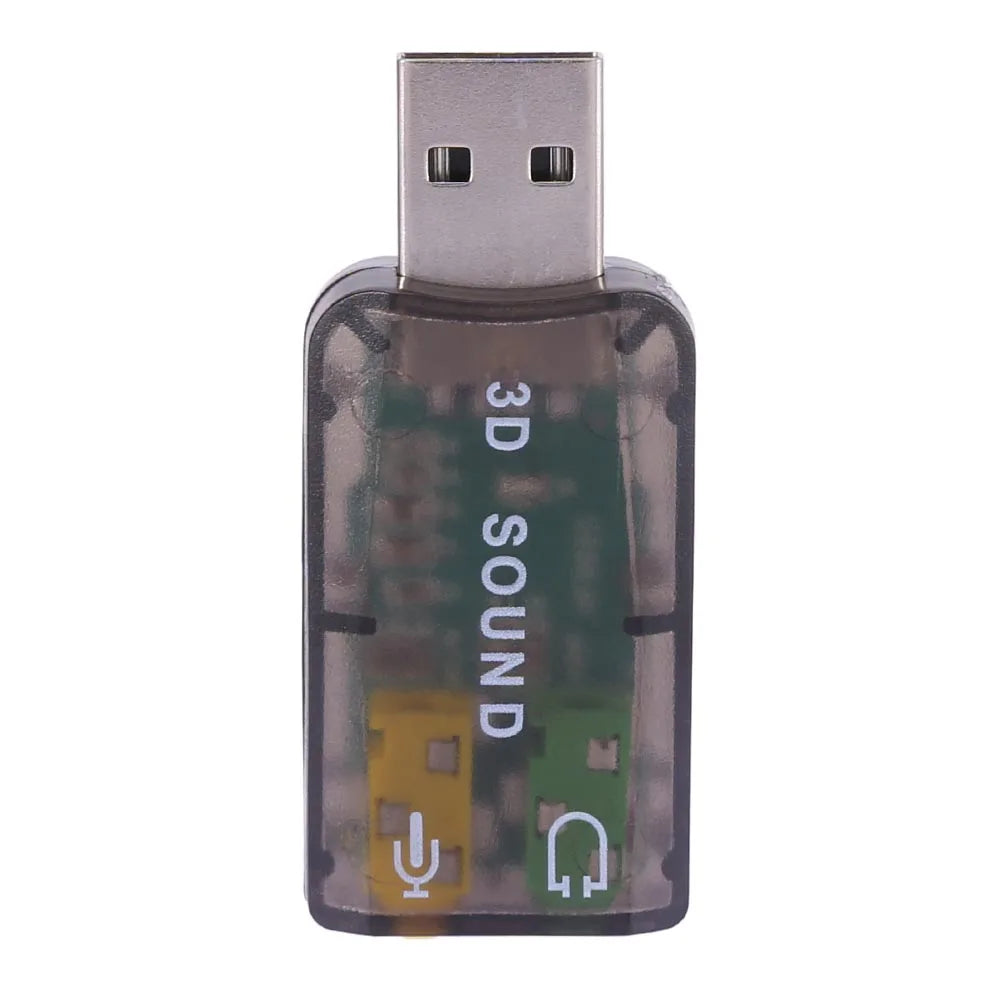 Mini External USB To 3.5mm Mic Headphone Jack Stereo Headset 3D Sound Card Audio Microphone Adapter Speaker Interface For Laptop