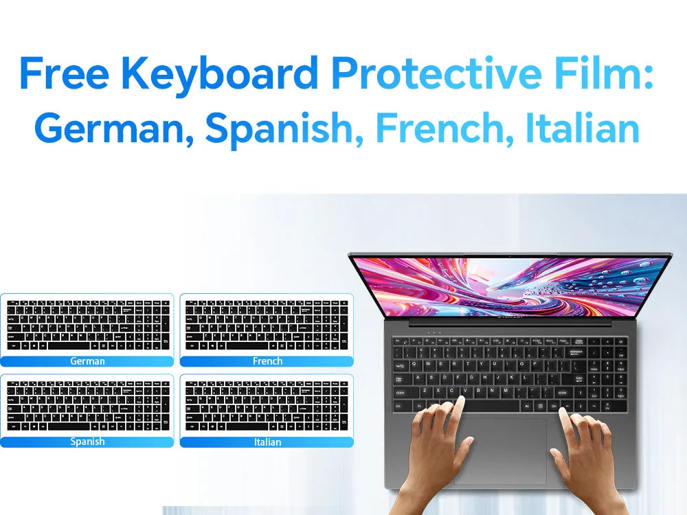 TECLAST F16 Air Laptop 16 inch Backlit Keyboard 180 Degree Flip 16GB RAM ROM 512GB 1920x1200 IPS fits Intel N95 CPU Support Mini-HDMI