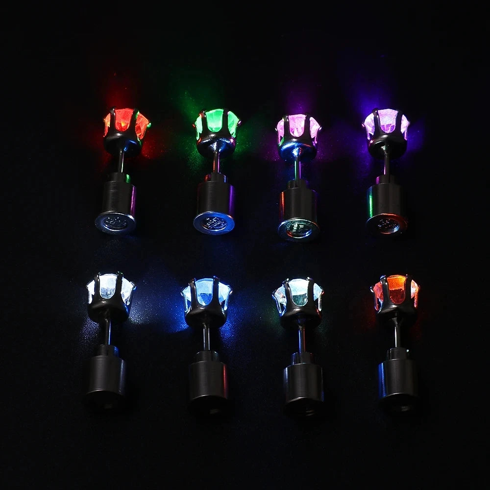 1/2PCS Light Up LED Bling Ear Stud Earrings for Women Color Light Up Earring Studs Light Up Earrings for Rave Party Accessories