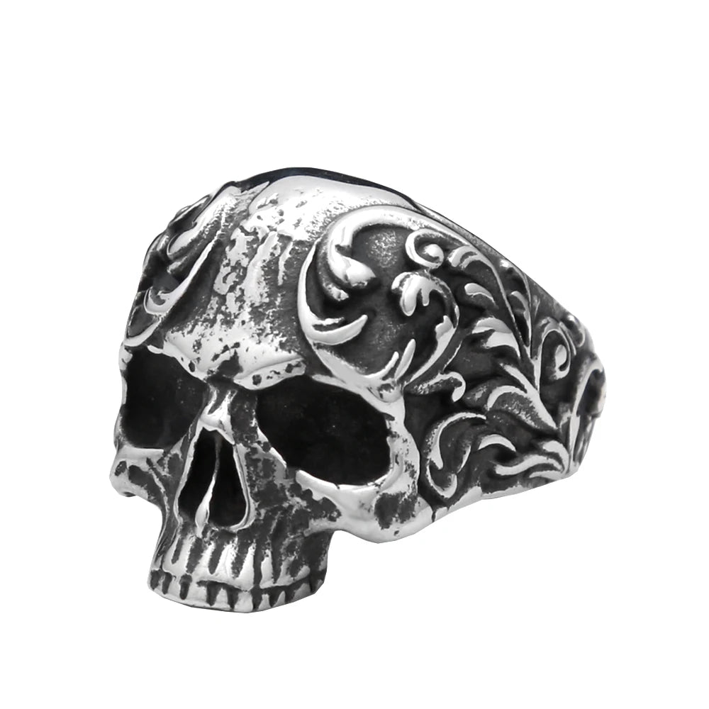 Fashion Punk Skull Rings Stainless Steel Simple Punisher Rings For Men Biker Unique Gothic Amulet Jewelry Gifts Dropshipping