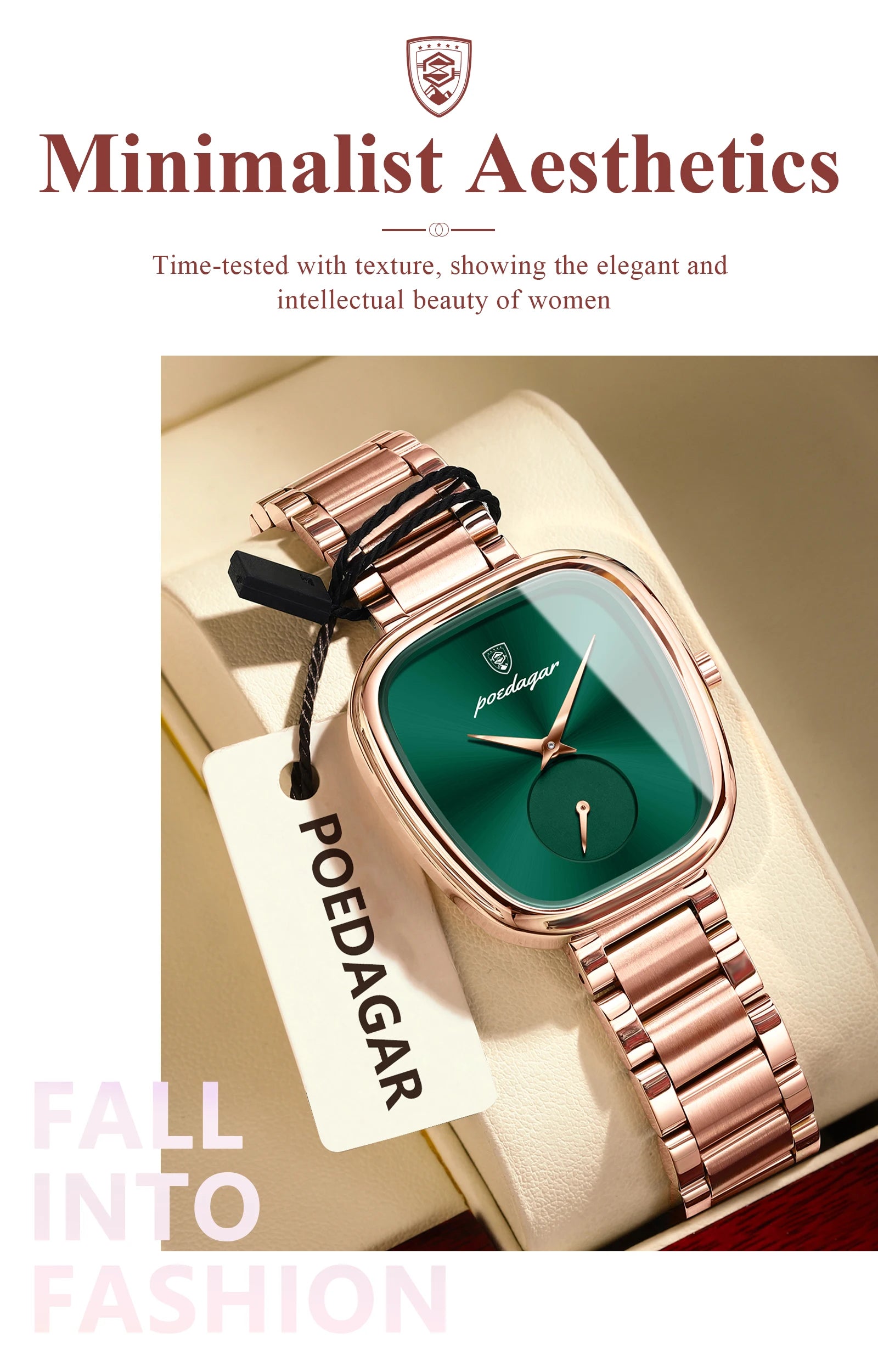 POEDAGAR Unique Elegant Ladies Watch Stainless Steel Waterproof Quartz Watches For Women High Quality Woman’s Stylish Wristwatch