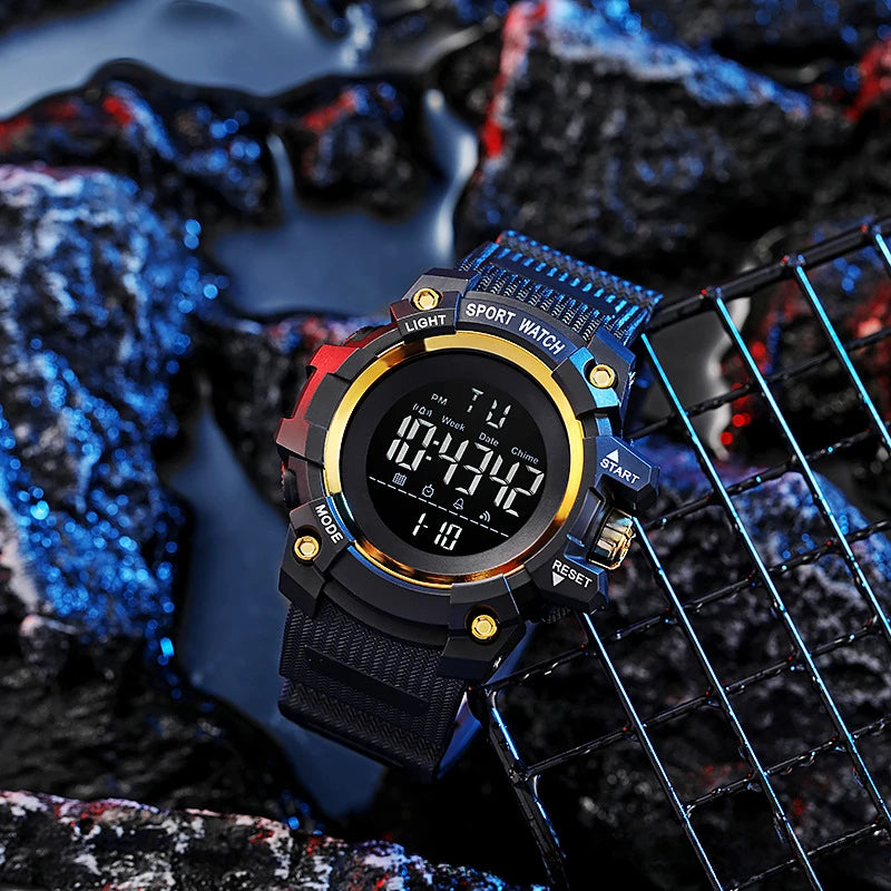 Large dial outdoor sports electronic watch, children's multifunctional alarm clock electronic watch