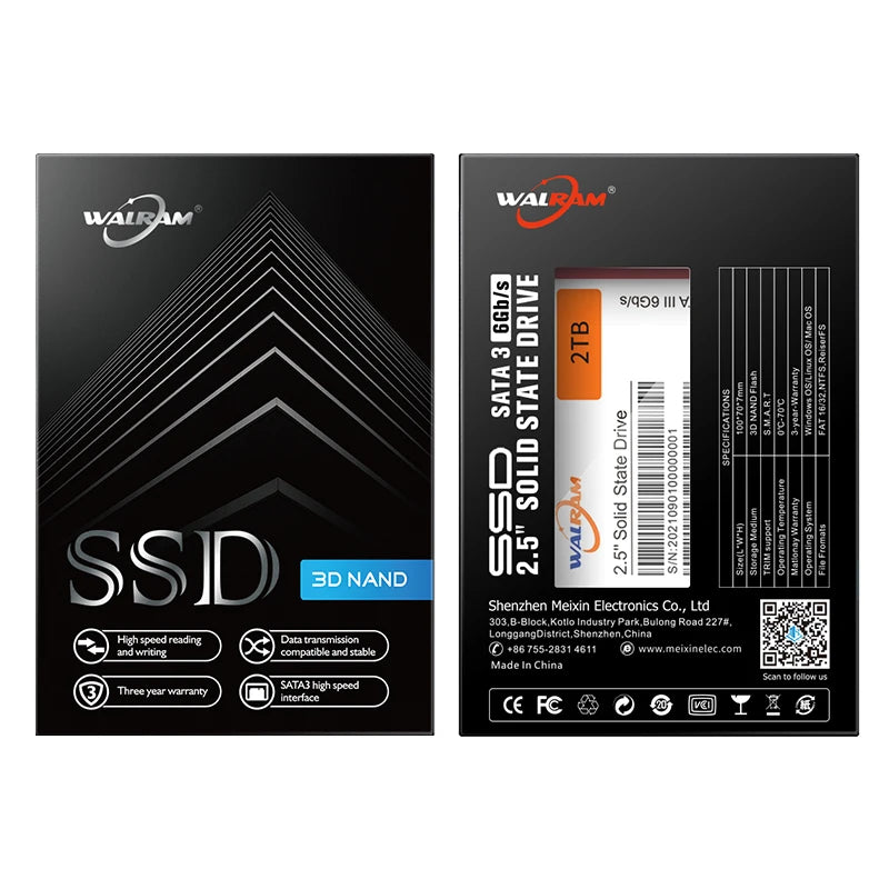 WALRAM Sata3 ssd 120GB 128GB 240GB 60GB 256GB 480GB 512gb 1TB Hdd 2.5 Hard Disk Disc Internal Solid State Drive ssd 120 gb