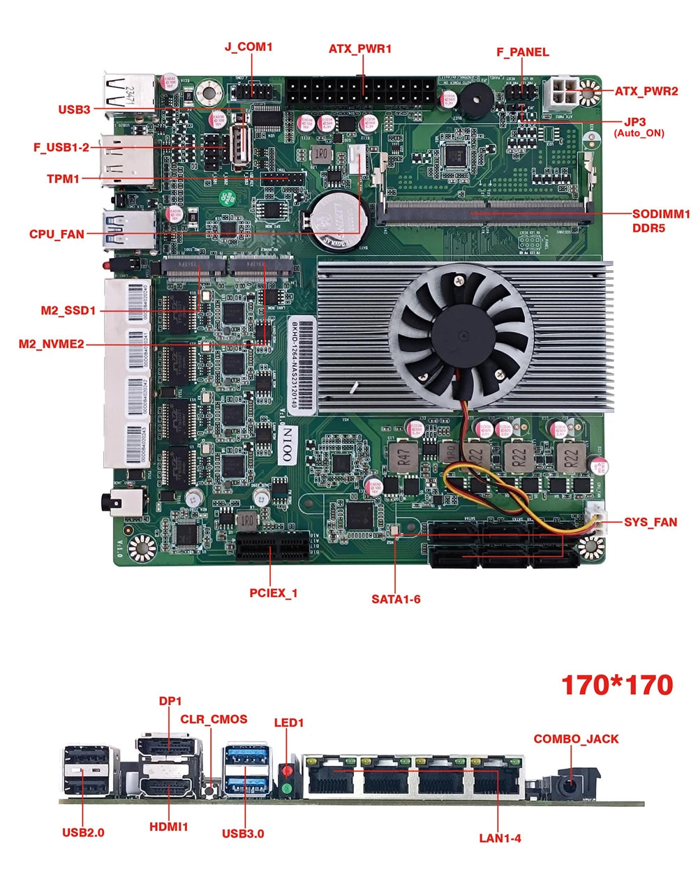 Topton NAS Motherboard Intel N150 N100 6-Bay 6*SATA3.0 2*M.2 NVMe 4*2.5G Nics 1*PCIE X1 1*DDR5 Low Power Firewall ITX Mainboard