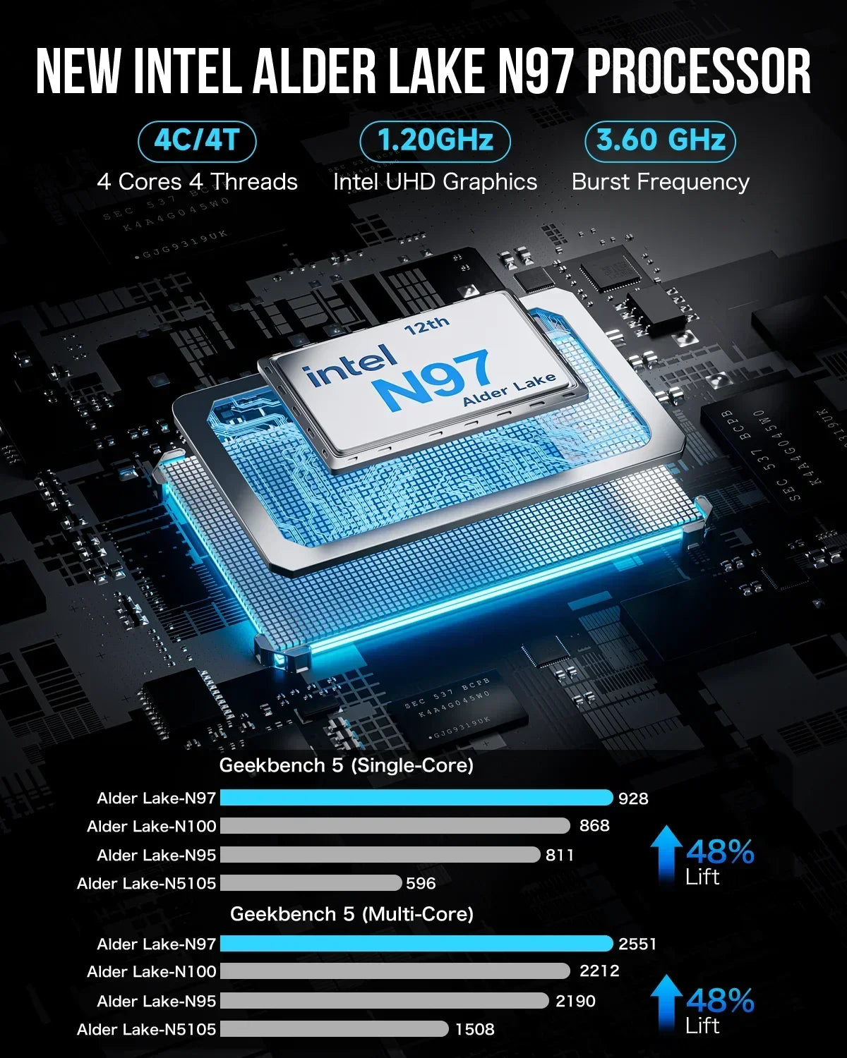 GMKtec G5 mini pc Intel 12th N97 Windows 11 Pro Desktop DDR5 4800MT/s M.2 2242 SATA WiFi5 BT4.2 Protable diy gaming computer