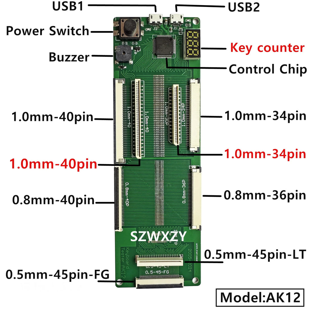 LSC New Original AK12 Laptop Keyboard Tester Testing Device Machine Tool USB Interface With Cable 100% Tested Fast Ship