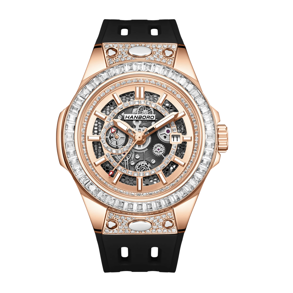 HANBORO super Bang Collection Fashion Light Luxury Quick Release Replaceable Strap Men's Automatic Mechanical Watch