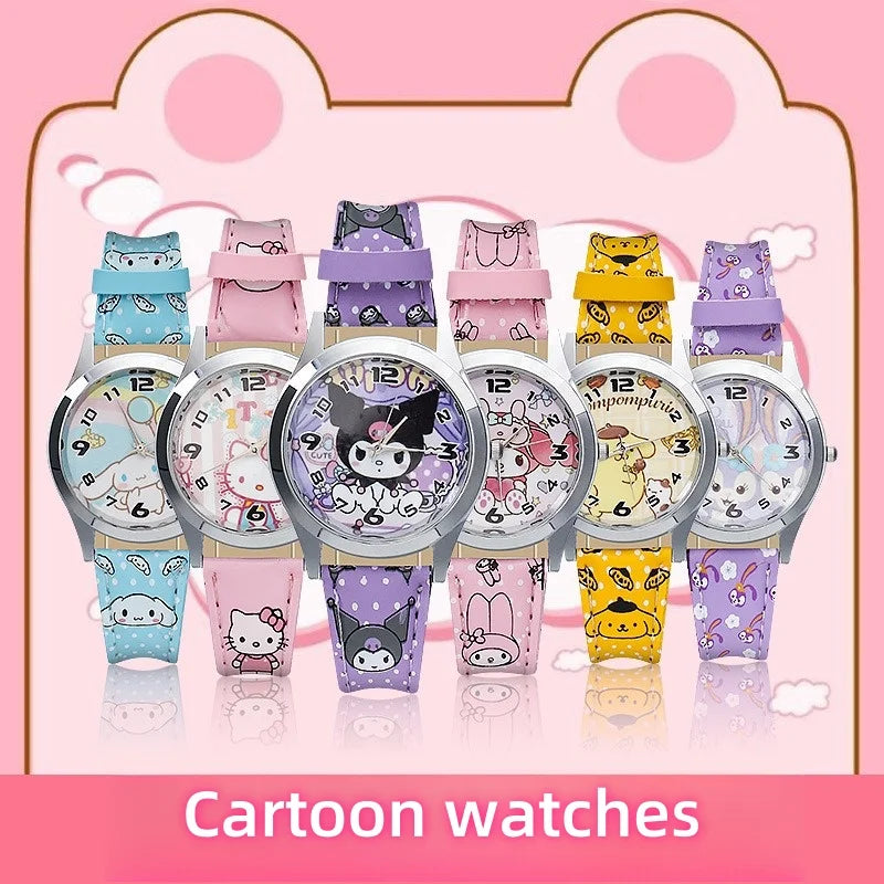 No Box Pointer Quartz Watch  Cartoon Hello Kitty  Children  Gift Watch Girls Kawaii  My Melody  Cute Watch Birthday Gift