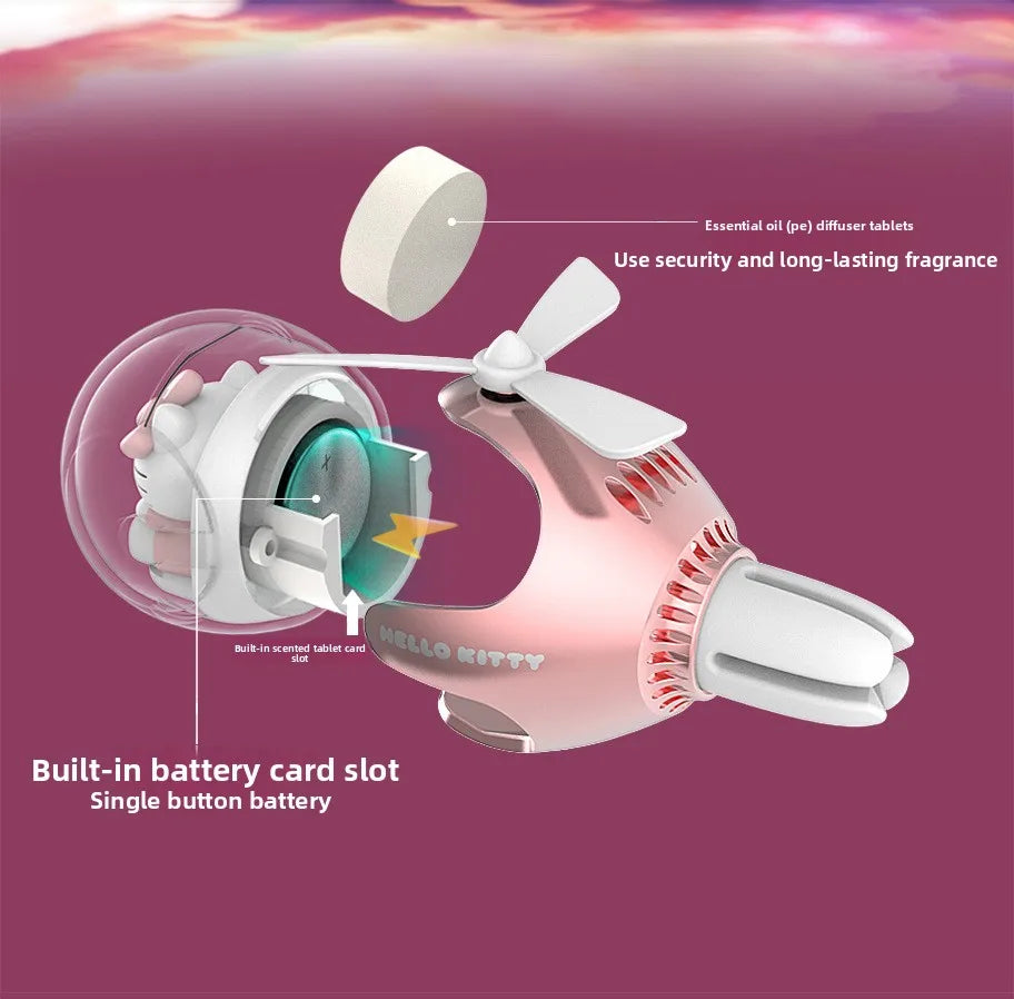 Sanrio Hello Kitty Car Air Freshener - Official Sanrio Aroma Diffuser for Car Vents, Cute Creative Decor Accessory Gift