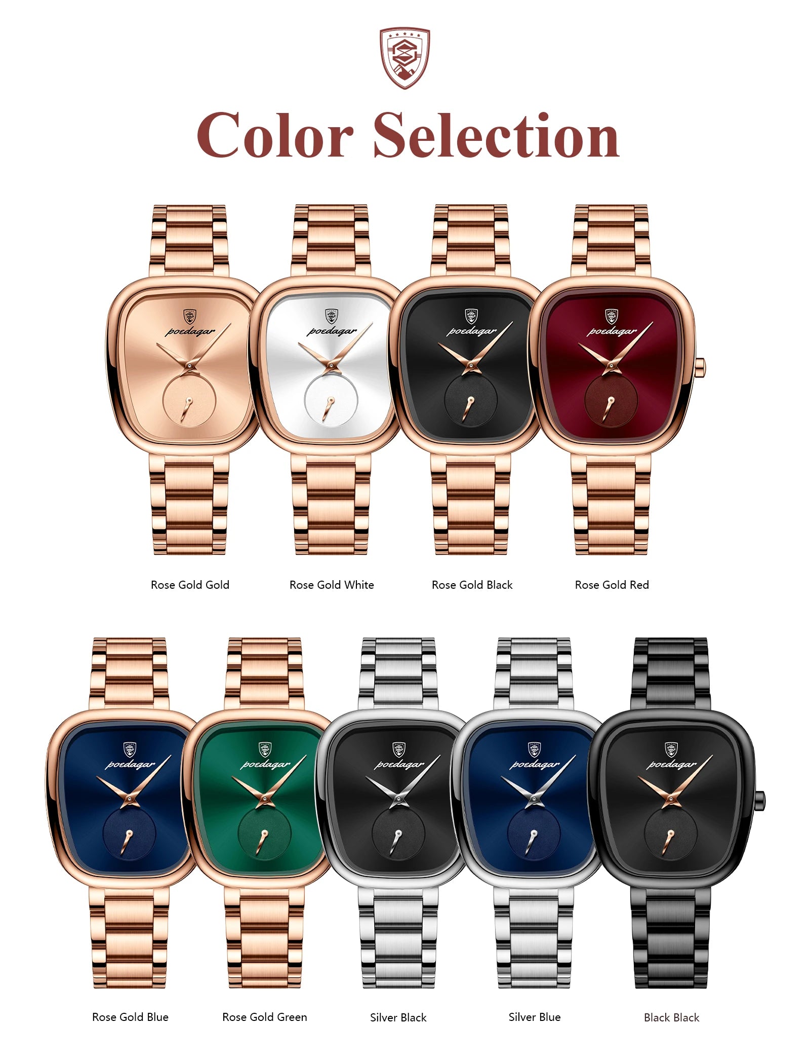 POEDAGAR Unique Elegant Ladies Watch Stainless Steel Waterproof Quartz Watches For Women High Quality Woman’s Stylish Wristwatch