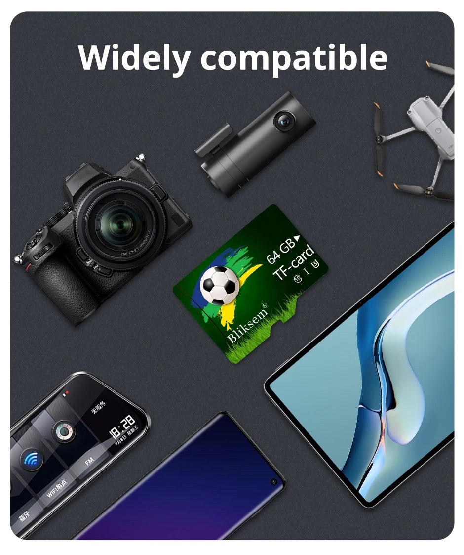 Bliksem Mini TF Card 64GB A1 Memory Card for Surveillance Equipment Cell Phone Computer High Speed TF Card 64G U3
