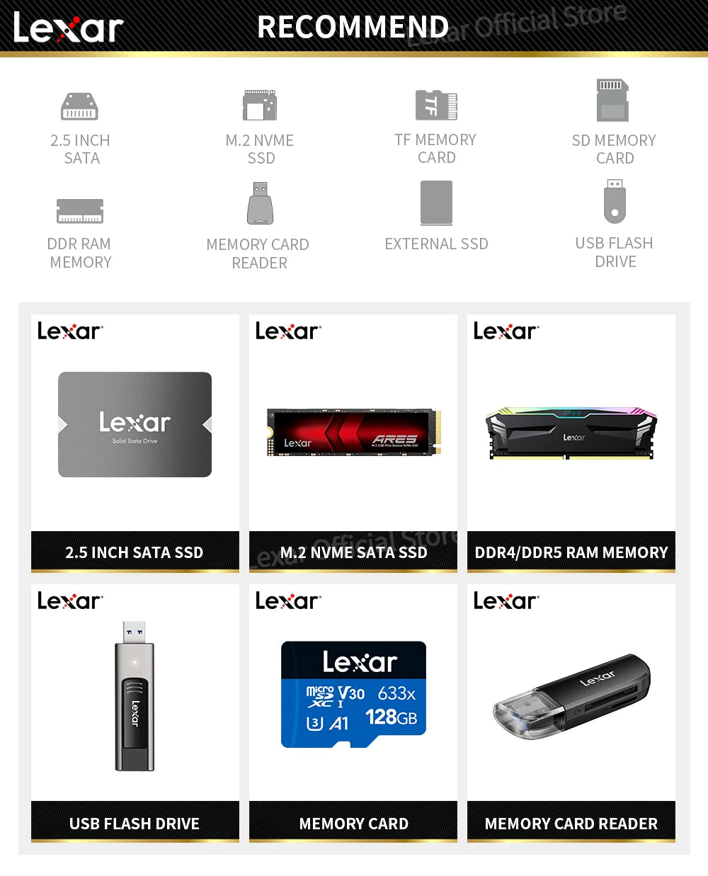 Lexar ssd nvme m2 1TB 2TB M.2 2280 PCIe 4.0x4 Internal Solid State Drives 4TB 8TB Hard Disk for Laptop Desktop/notebook/PS5