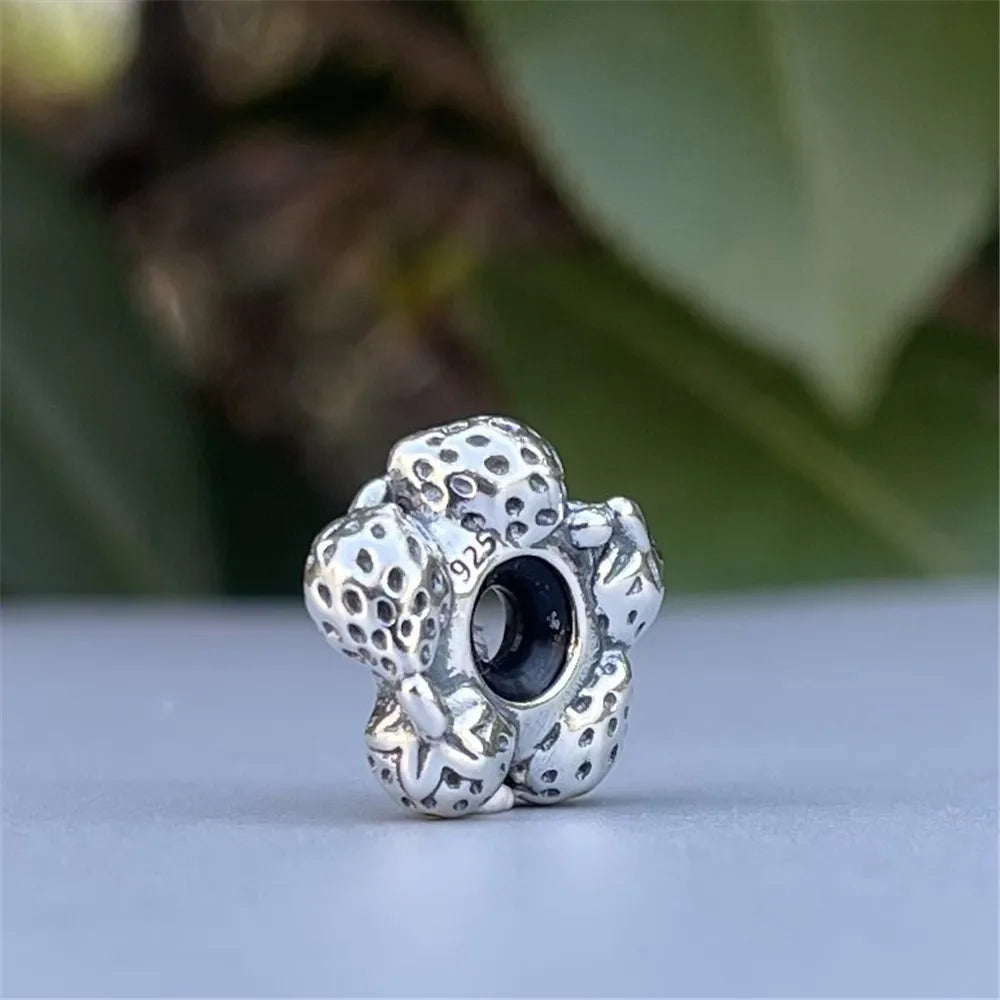 Mistletoe 925 Sterling Silver Cute Sweet Strawberries Stopper Spacer Charm Bead Fit European 3.0mm Bracelet Jewelry