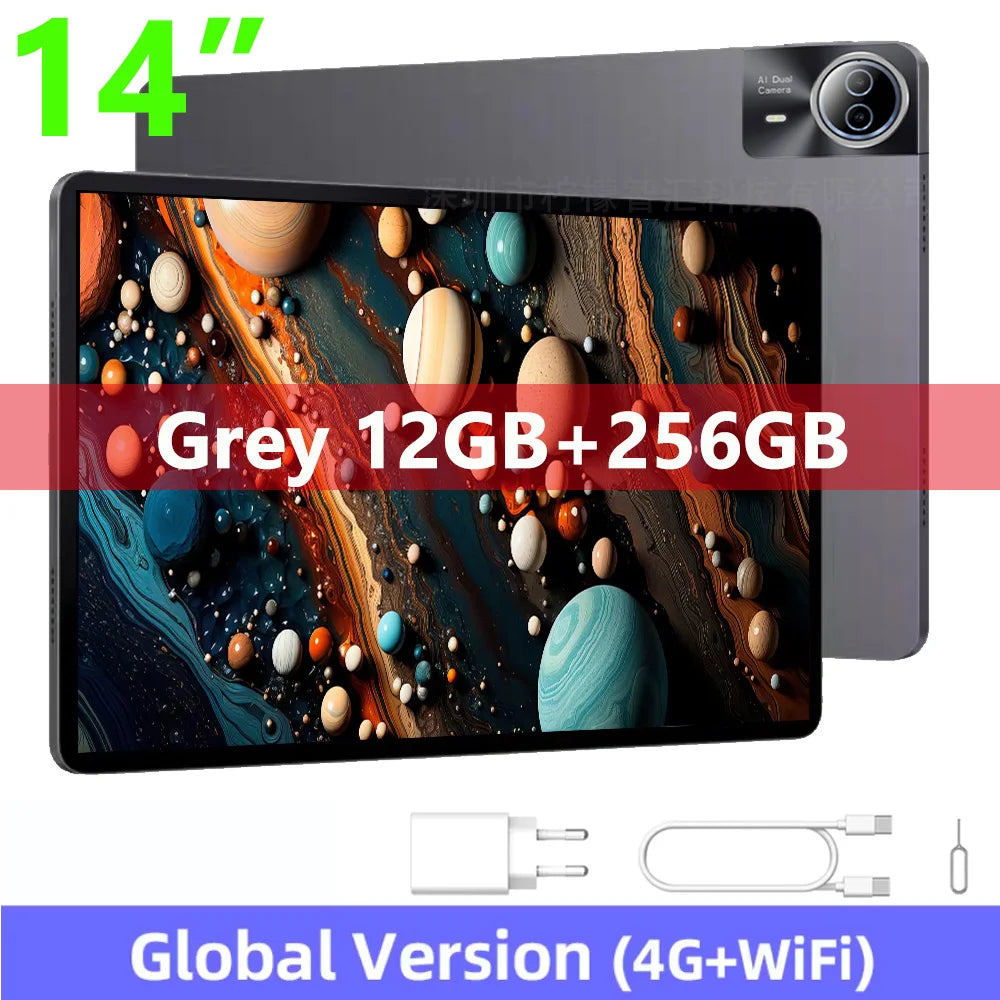 Nenmone Mpad15 Real 14" FHD Display Android 14 Tablet 14 Inch 4G LTE Unisoc T616 Octa Core 16GB RAM 512GB ROM 12000mAh Battery