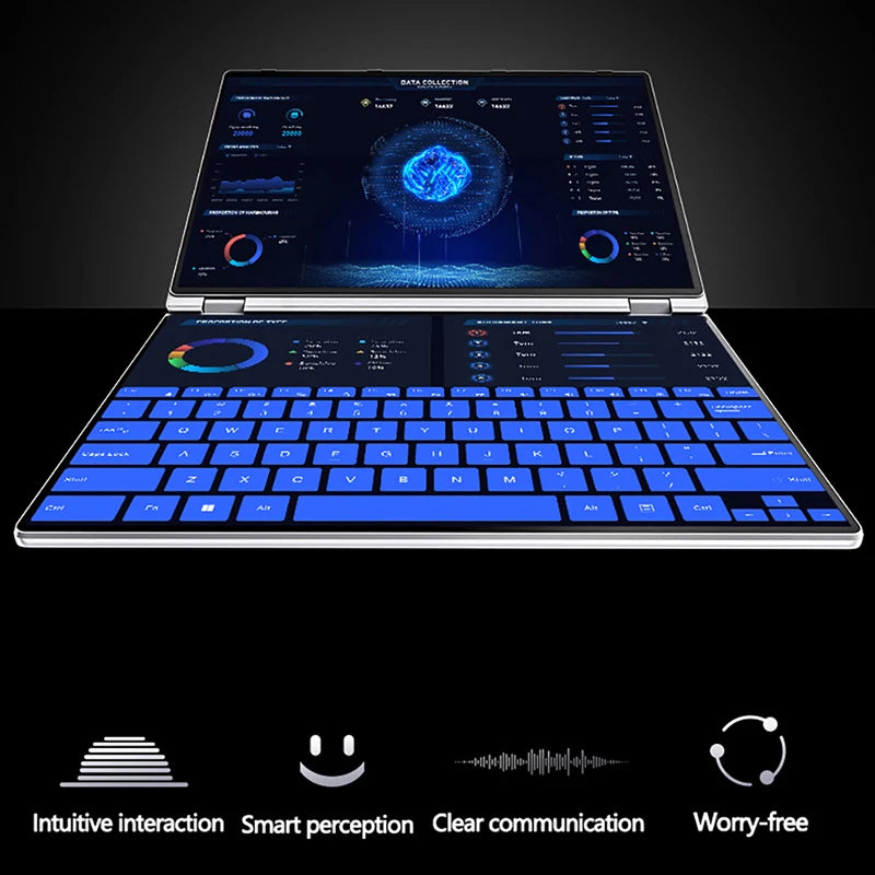 Laptop 14 inch dual touch screen Intel Celeron N5805 8GB RAM 2TB SSD, 4700mAh high-definition camera 1920 * 1200 portable