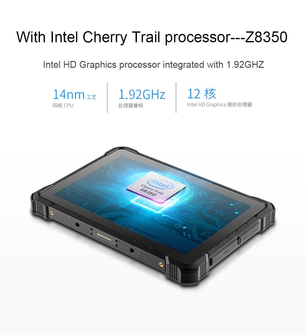 Pipo X4 10.1" Ip67 Waterproof Rugged Tablet For Industrial 12+256gb Windows 10 Pro Intel N100 With Finger Print And 2d Scanner