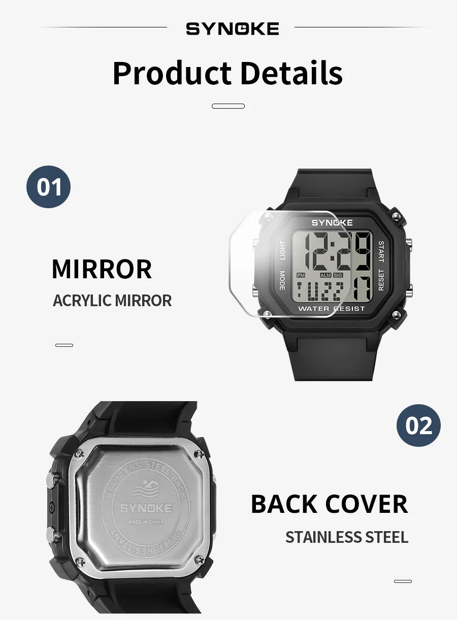 Student Digital Watches Men Sports Luminous Chronograph Waterproof Lady Electronic Military Wrist Watch Relogio Masculino