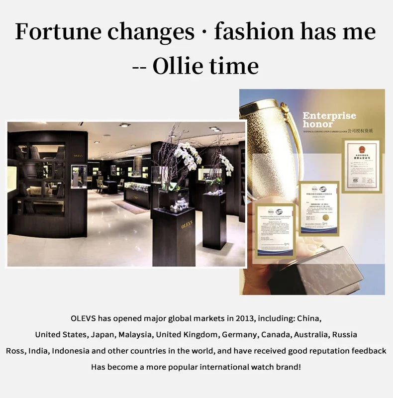 OLEVS 2906 Fashion Date Quartz Couple Watches Top Luxury Watch Men Women Waterproof Stainless Steel Wristwatch