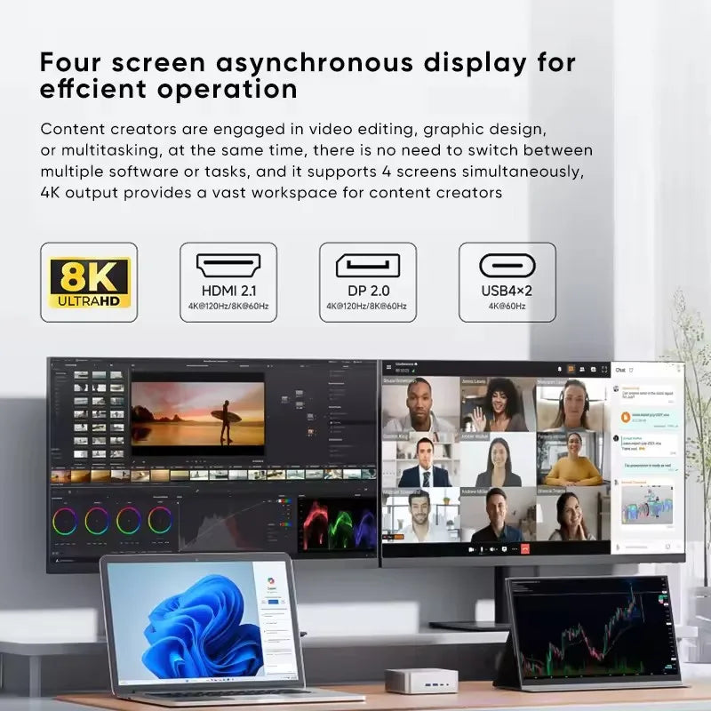 MINISFORUM AI X1 370 255 Mini Computer AMD Ryzen AI 9 HX 370 R7 255 OCuLink 2*USB4 Built-in Dual Speaker Gaming Desktop PC WiFi7