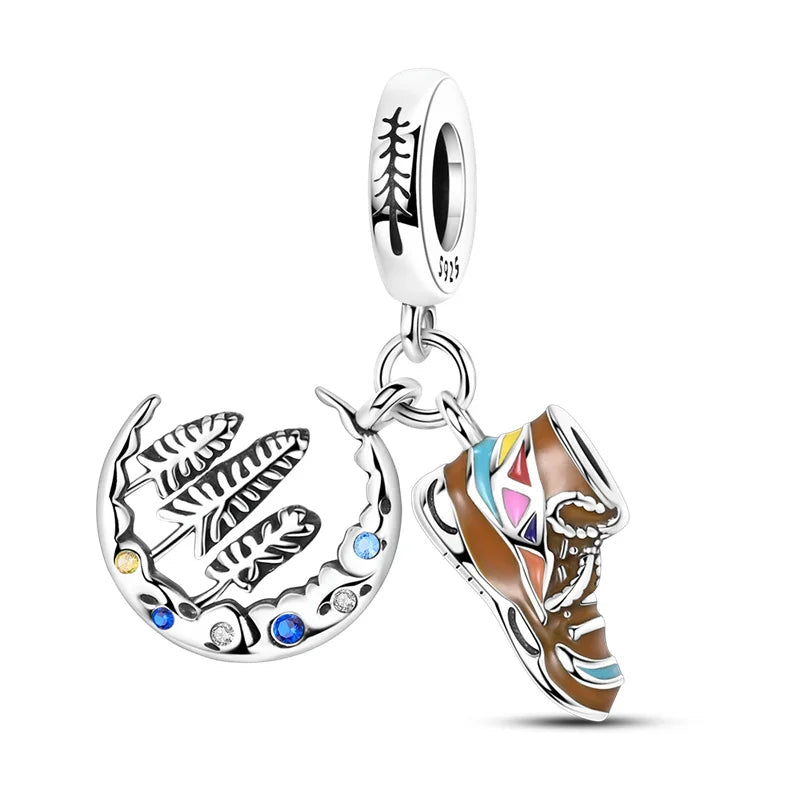 New 925 sterling silver pink green blue flower teapot and teacup bead pendant suitable for original charm bracelet