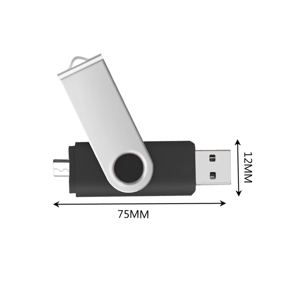 Metal Waterproof Pen Drive 2 In 1 OTG 2.0 Pendrive 64GB High Quality Type C Usb Flash Drive 4GB 8GB 16GB 32GB Usb Stick