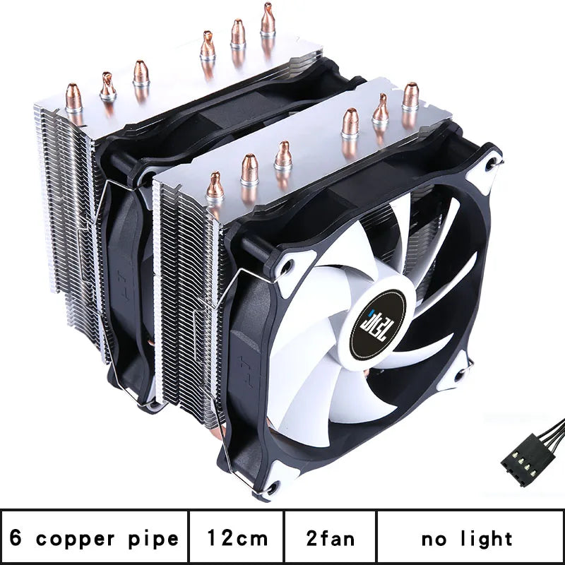 CPU Cooler high Performance 120MM Dual Tower 6 heat pipes ARGB+PWM fan For 115X 1200 1700 1356 1366 X99 2011 AM4CPU cooling  fan