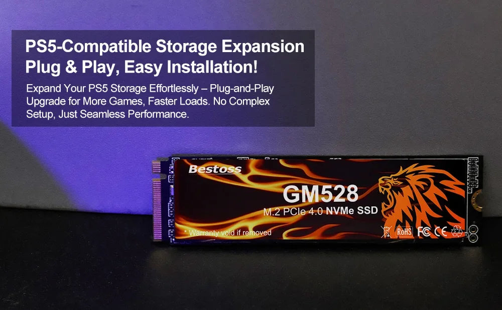 Bestoss SSD NVMe M2 PCIe 1 TB 512 GB 2TB M.2 2280 Hard Drive 5000MB/s Internal Solid State Drive for Diy Gaming Computer Laptop
