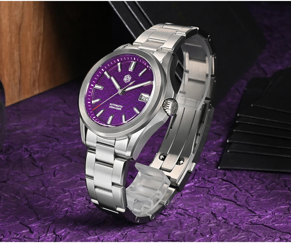 San Martin Men Automatic Watch 39mm Mechanical Wristwatch Diver 10ATM Waterproof Luminous Sapphire NH35 Oil Pressed Dial