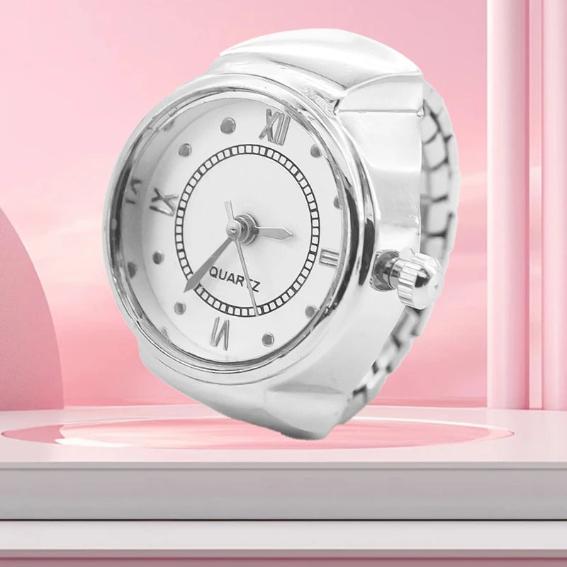 New Hot Sales Creative Roman Literal Ring Watches With Alloy Cases, Finger Round Dials For Couples And Men