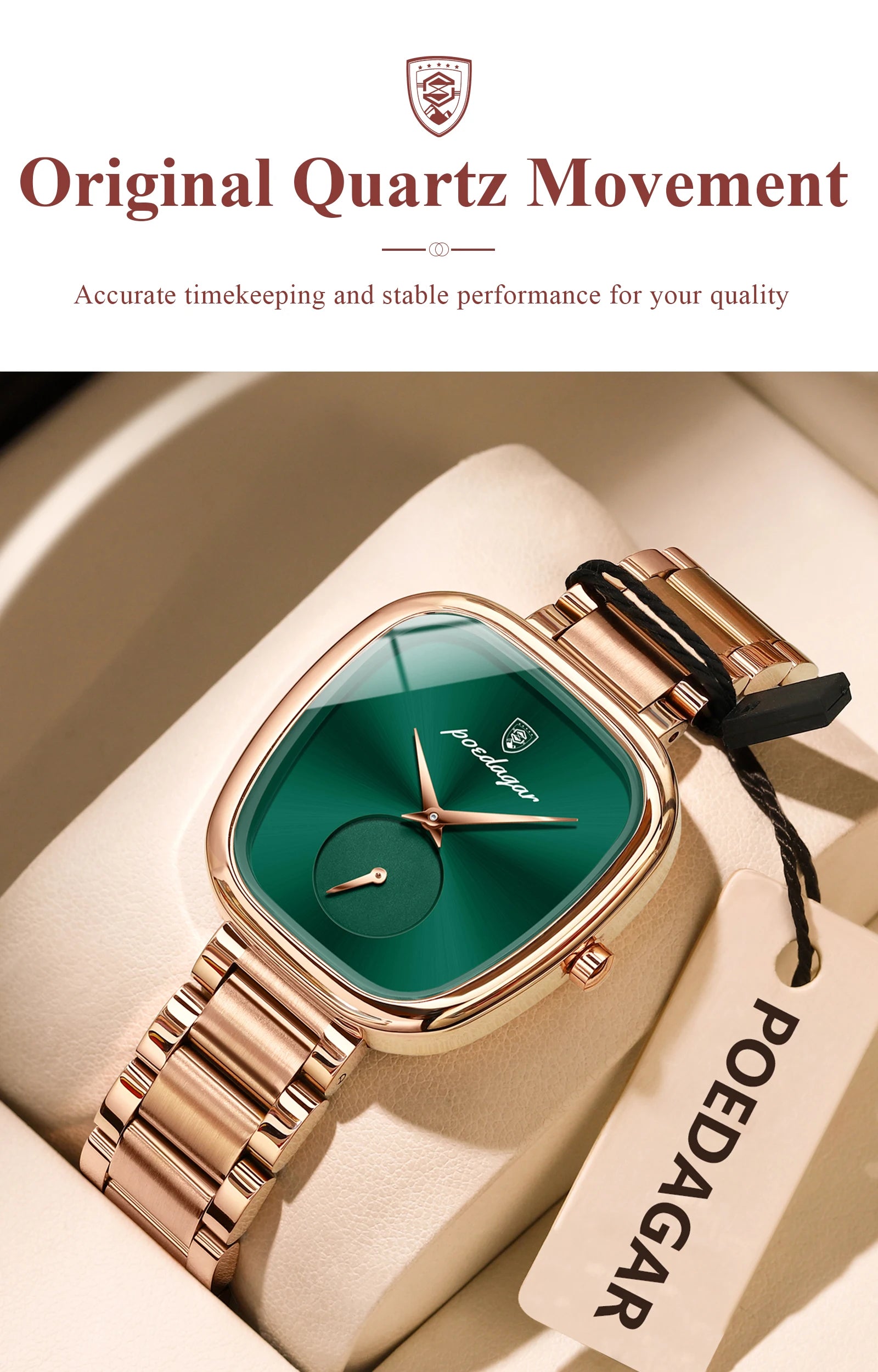 POEDAGAR Unique Elegant Ladies Watch Stainless Steel Waterproof Quartz Watches For Women High Quality Woman’s Stylish Wristwatch
