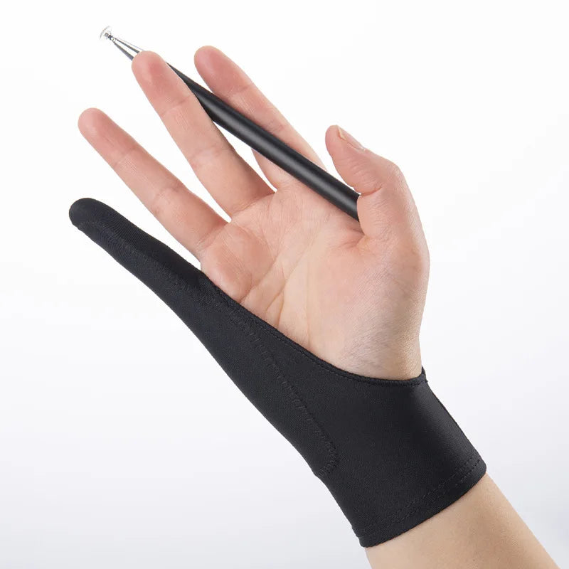 Two-Finger Anti-fouling Drawing Glove For Artist Drawing Pencil Graphics Tablet Pad Pen Palm Rejection Glove for iPad & Android
