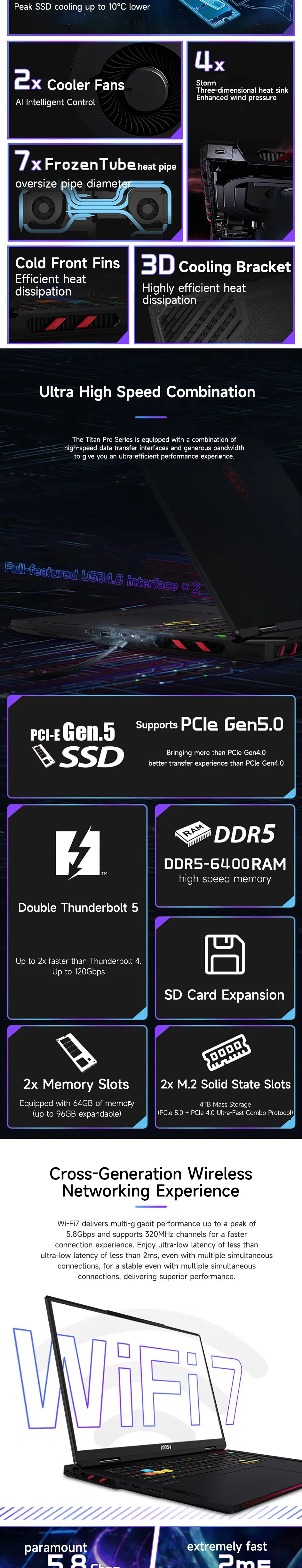 2025 MSI Raider A18 HX Gaming Laptop 18 Inch Mini LED 4K 120Hz UHD+ Screen Netbook AMD R9-9955HX3D 64GB 2TB RTX5080 Notebook PC