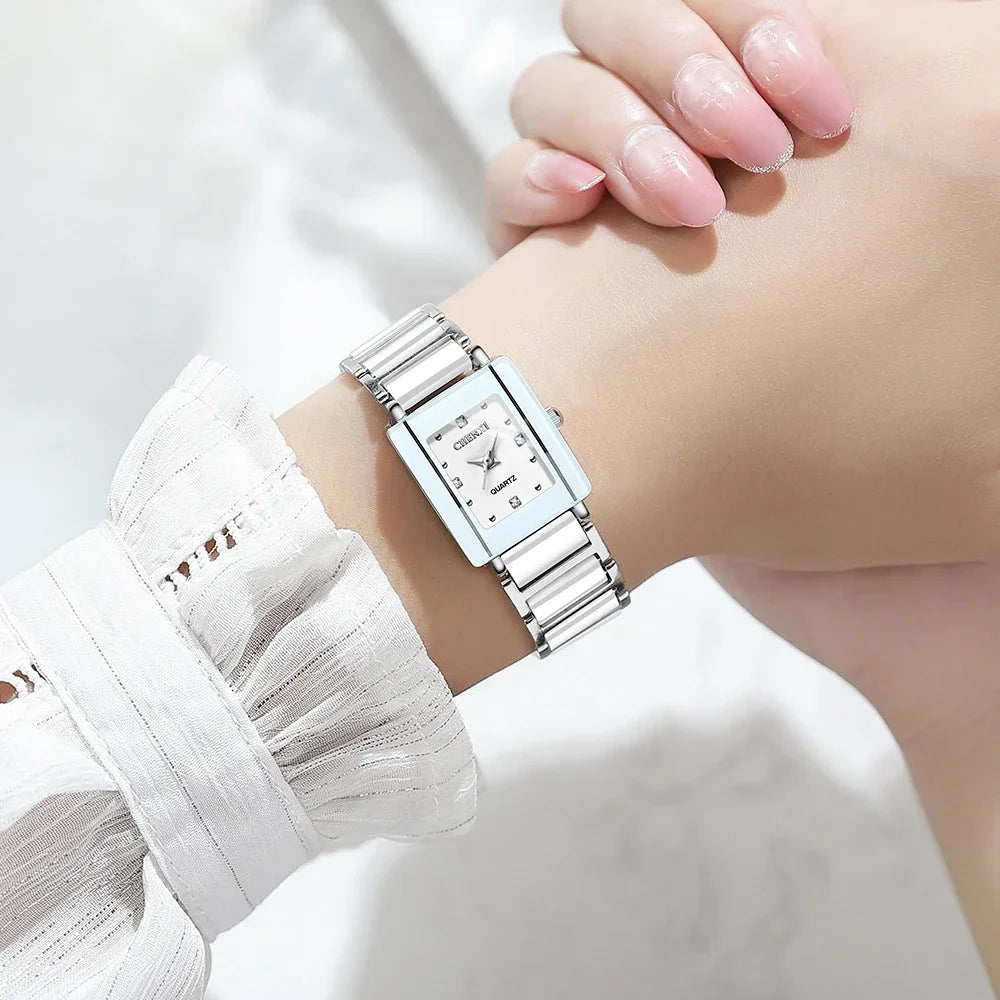 Couple Watch Waterproof Top Brand Luxury Watch for Women Men With Ceramics And Metal Strap Relojes Para Mujer