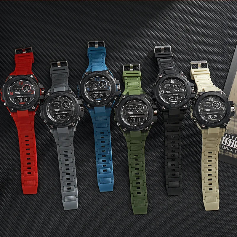 Multifunction Men's Sports Watch Waterproof Luminous Alarm Clock Outdoor Fitness Digital Watch Electronic Wristwatch for Man Kid