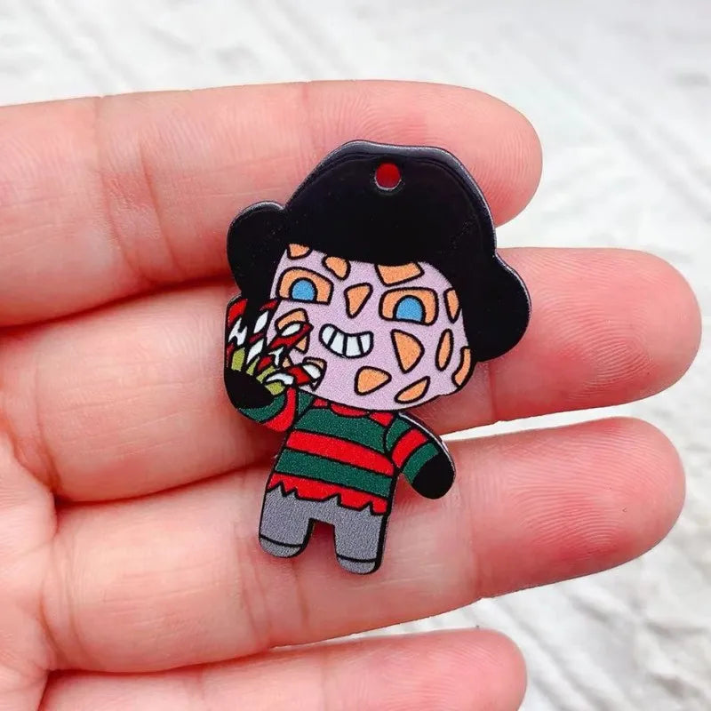 10pcs Halloween Acrylic Cartoon Charm Jewelry Accessories Necklace Bracelet Earring Pendant Diy Craft Supplies