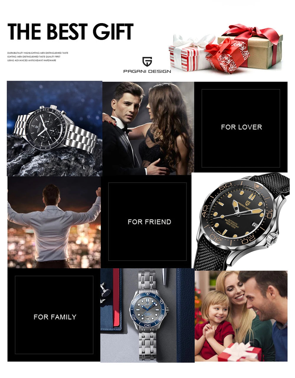 PAGANI DESIGN Men's Watches 2025 Top Brand Luxury Quartz Watch For Men Stainless Steel Chronograph Waterproof Sport VD53 Reloj