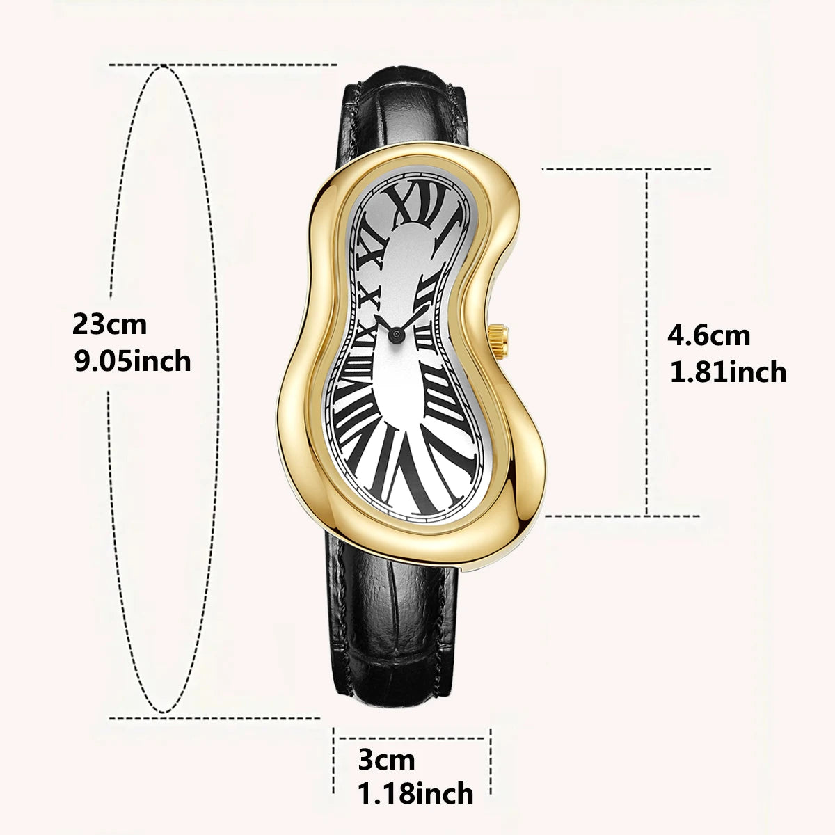 2025 new irregular shaped watch melting twisted shape y2k fashionable retro niche men's watch ins style quartz watch