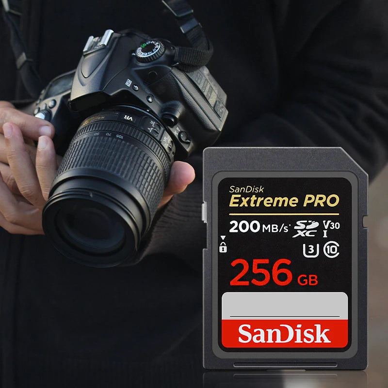 SanDisk Extreme PRO UHS-I Card 64GB 128GB 256GB 512GB 1TB Up to 200MB/s SD Card 32GB Up to 100MB/s Flash Memory Card for Camera