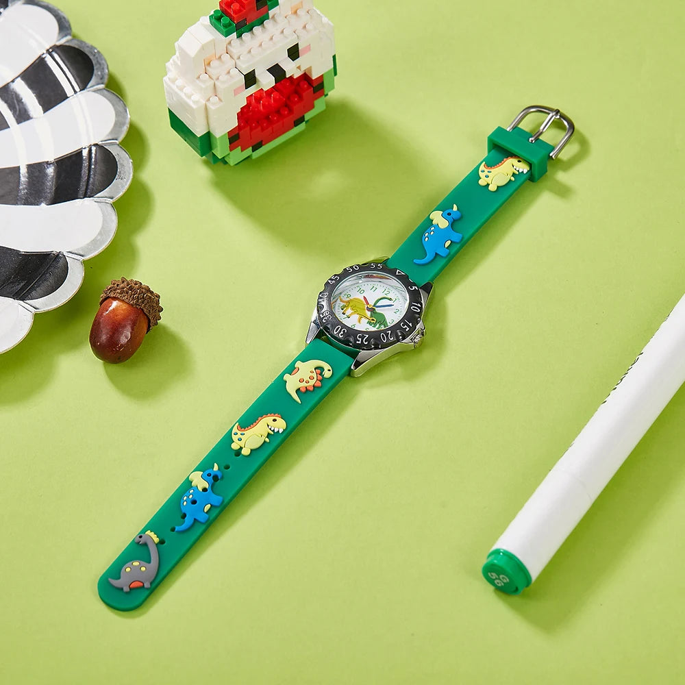 Cartoon dinosaur animal children's watch boy student sports quartz watch birthday or holiday gift electronic watch