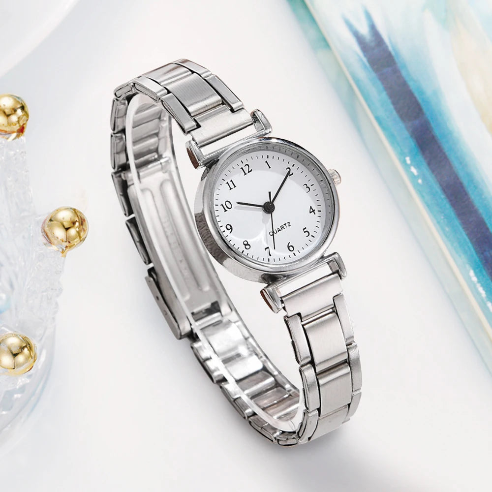Fashion Women Watches Small Arabic Dial Steel Band Ladies Quartz Watch