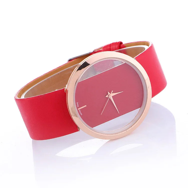 Fashion Women Watches Famous Hollow Ladies Wrist Watch Women Transparent Leather Strap Quartz Watch Relogio Feminino Clock