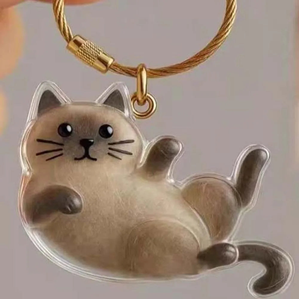 Transparent Acrylic Keychain Cat Hair Storage Capsule Handmade Animal Shaped Rabbit Hair Storage Box Cute Stylish