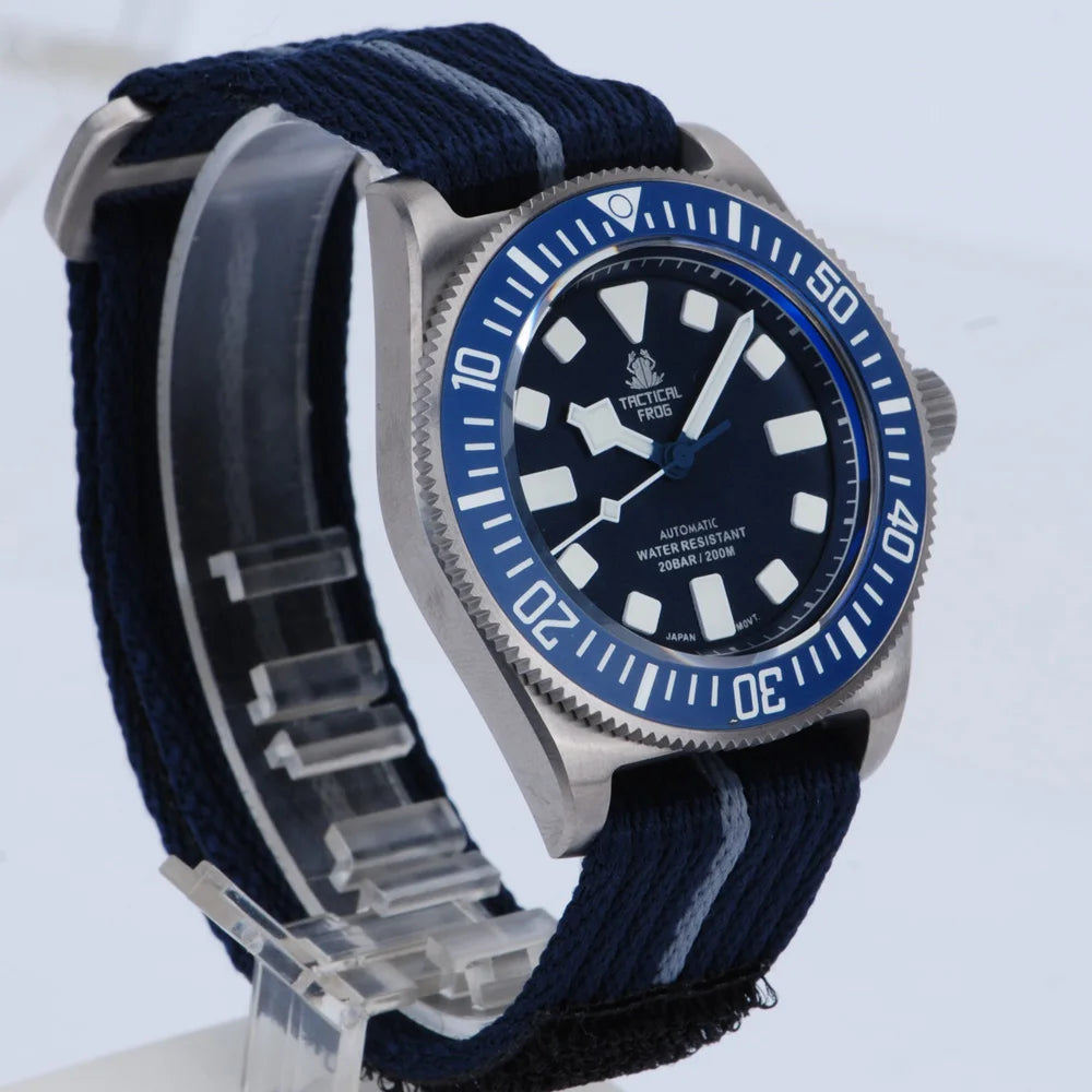 Tactical Frog Titanium Dive Watch Men 42mm NH35 Automatic Mechanical Movement Sapphire Glass 200M Waterproof BGW-9 Luminous