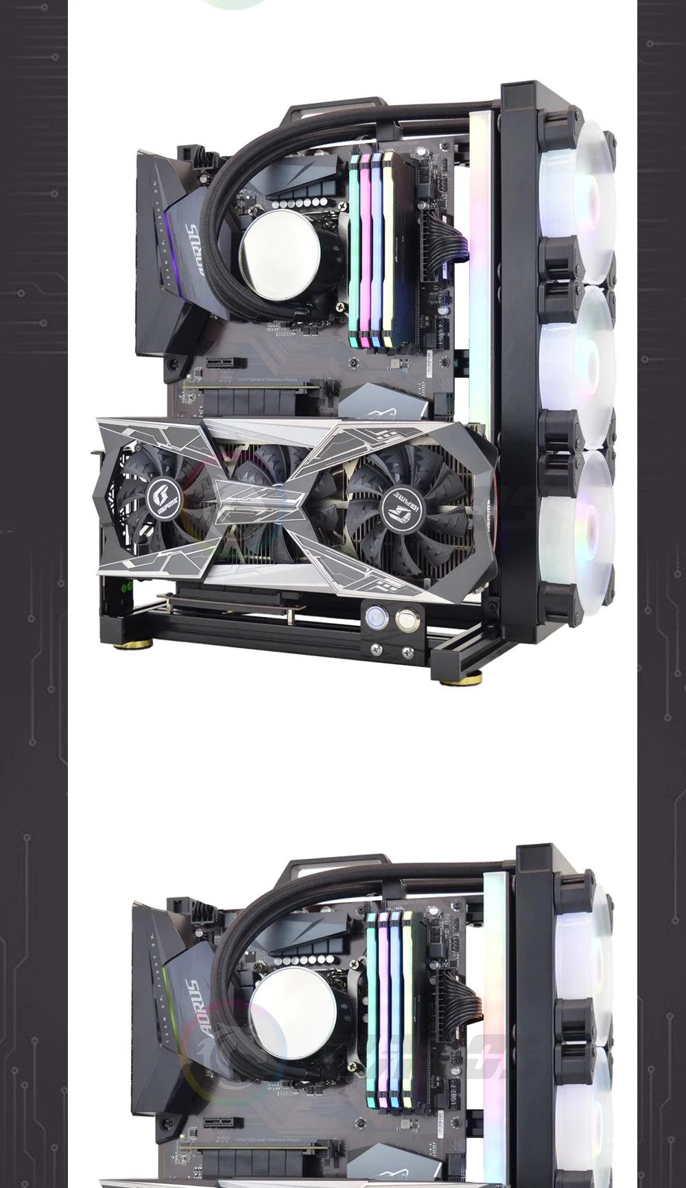 Open Computer Chassis DIY Creative Aluminum Frame Air Water Cooler 360 MOD ATX/ ITX / MATX Frame Desktop Case