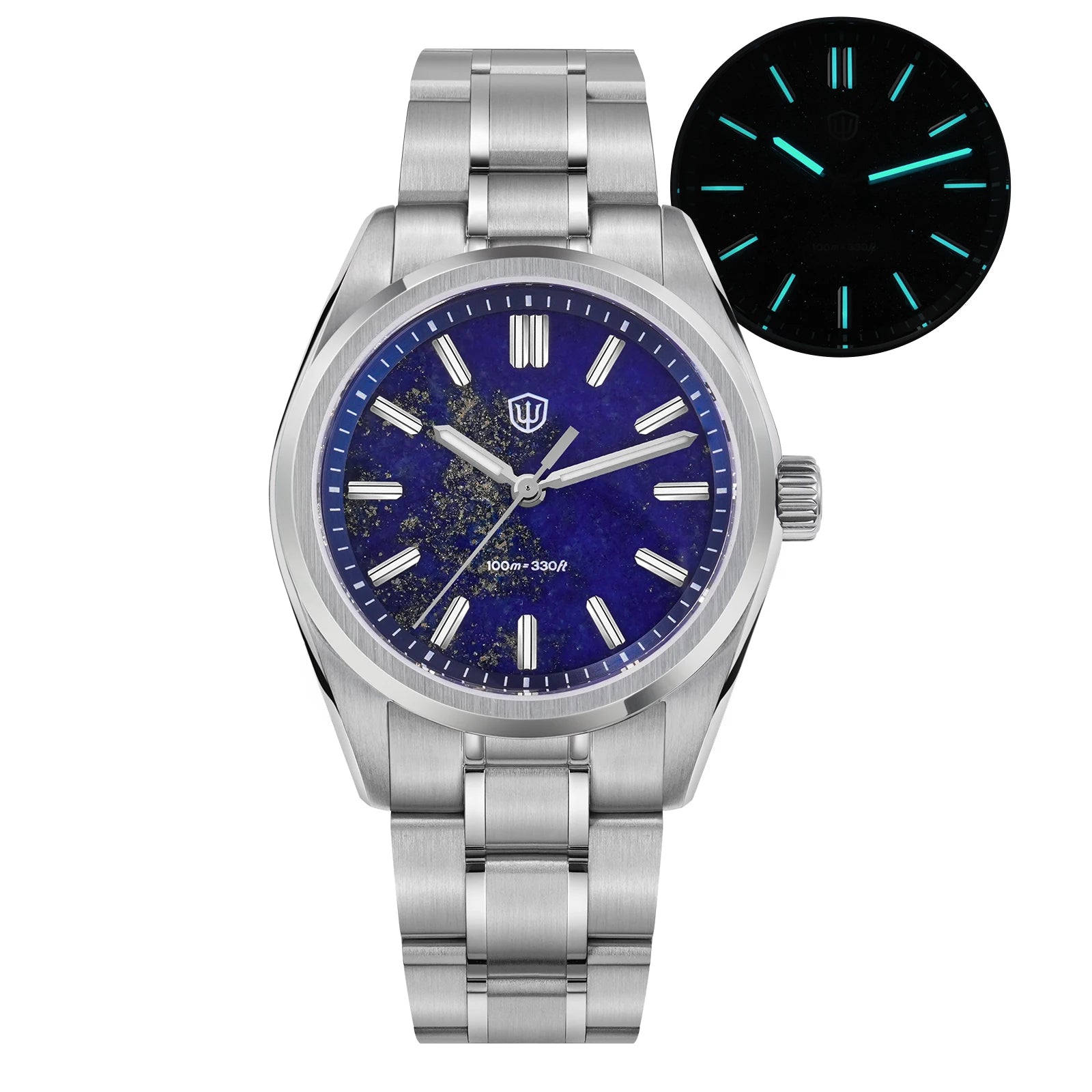 Watchdives WD0003B 36mm Quartz Men Watch VH31 Sweep Seconds Movement Stainless Steel Watches Luminous Waterproof Sapphire