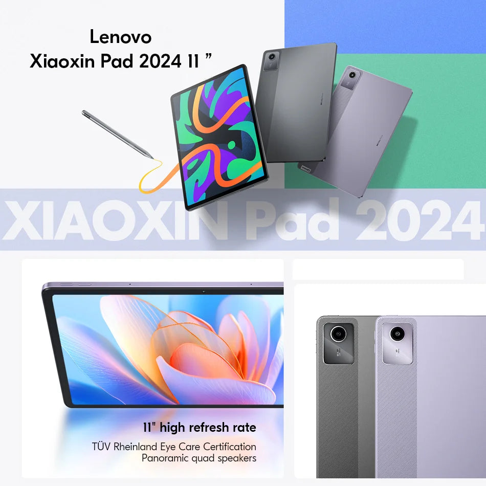 Global Firmware Lenovo Xiaoxin Pad 2024 Tablet 11" Screen Snapdragon 685 8GB 128GB ROM 7040mAh 20W Charger Lenovo Tab Android 13