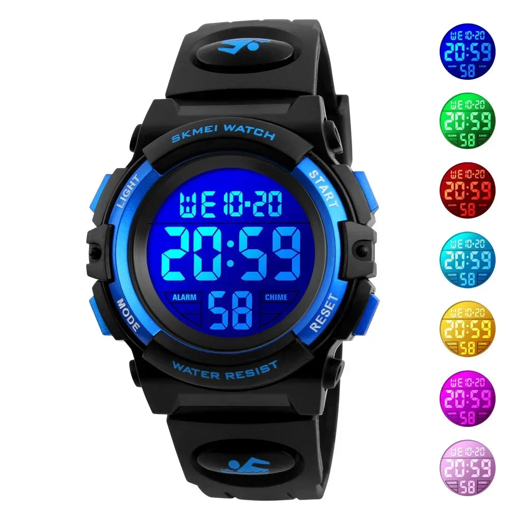 Skmei 1266  Children's Watch Boys and Girls' Alarm Clock Timing Digital 5Bar Waterproof Children's LED Watches 1258 1689 1999