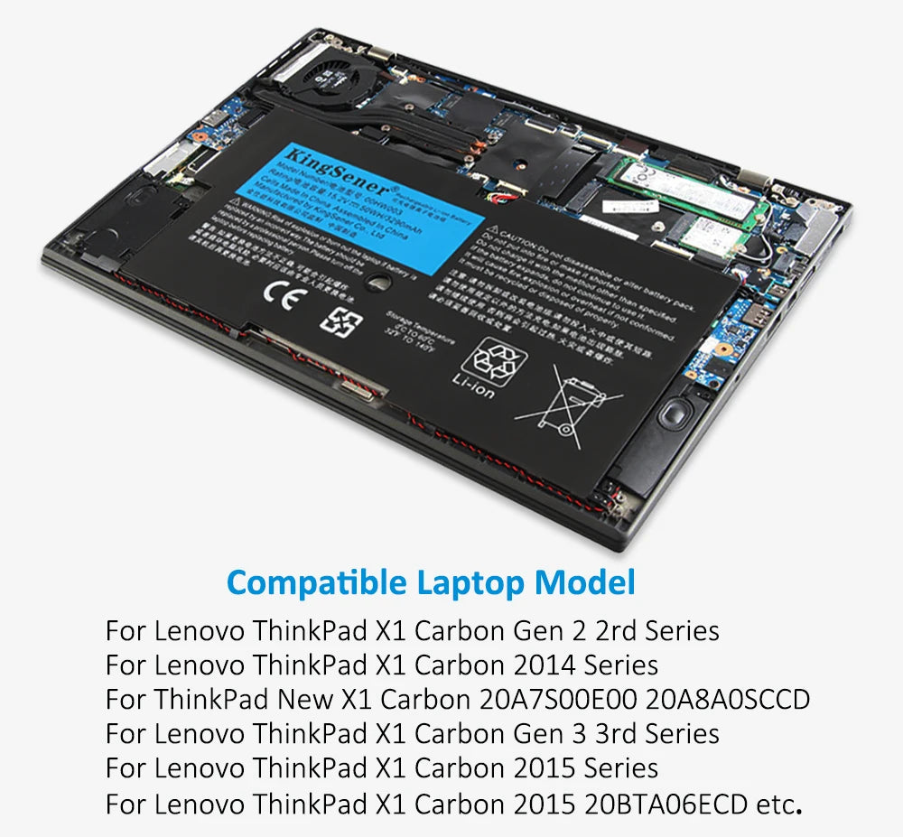 00HW003 00HW002 SB10F46440 SB10F46441 45N1701 Battery for Lenovo ThinkPad X1 Carbon Gen 3 Series Ultrabook 2015 45N1702 45N1703