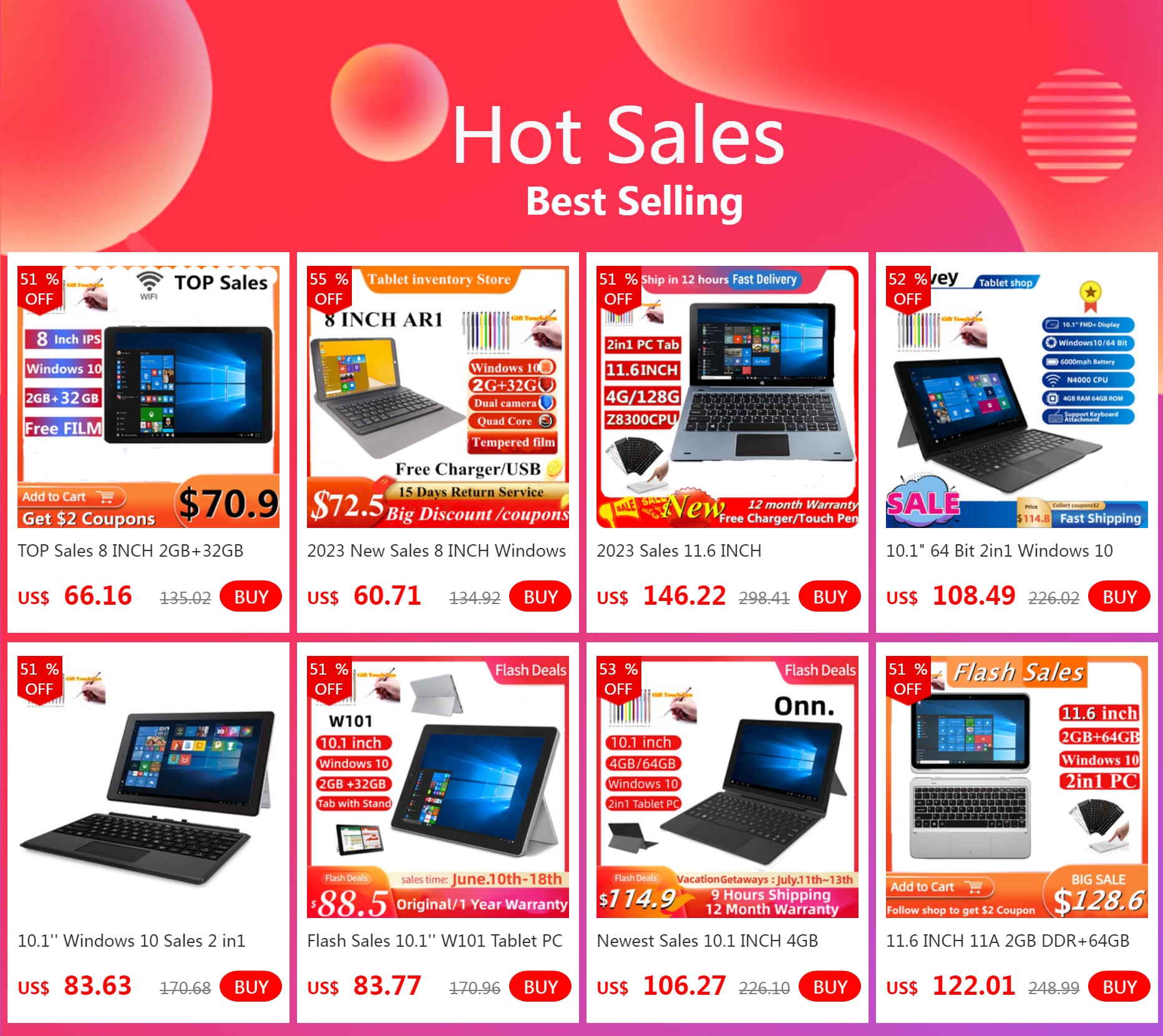 Big Sales 10.1 INCH W102 Windows 10 System Mini Notebook 2GRAM+32GROM Dual Camera  5000mAh WIFI Quad Core